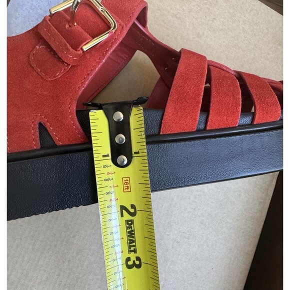 NWT EU36/US 5-5.5  Anthropologie Fisherman Flats Red Suede leather (NWT US$150) - Picture 10 of 15